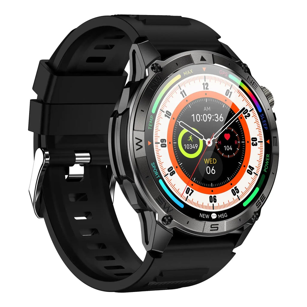 GPS Smart Watch & Fitness Tracker HK08 - AMOLED Display Black My Store
