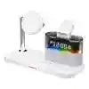 3-in-1 Wireless Charging Station with RGB Alarm Clock - Qi Certified Type-C White Tidesmit