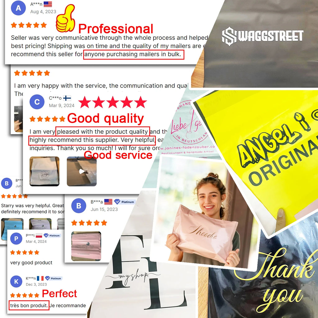 100Pcs/1Bag Custom Poly Mailer Courier Bag Biodegradable Packaging Mailing Mailer Shipping Bags for Packaging Small Business