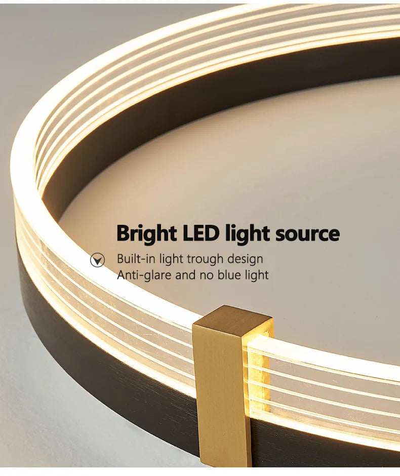 Nordic LED Ring Light Chandelier | Adjustable Color Temperature 3-Layer Tidesmit