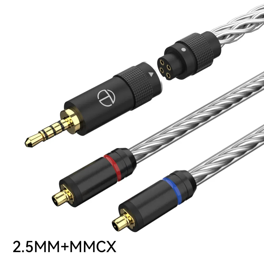 Tidesmit 8-Core OFC Silver Plated HiFi Upgrade Cable for IEMs 2.5 MMCX Tidesmit