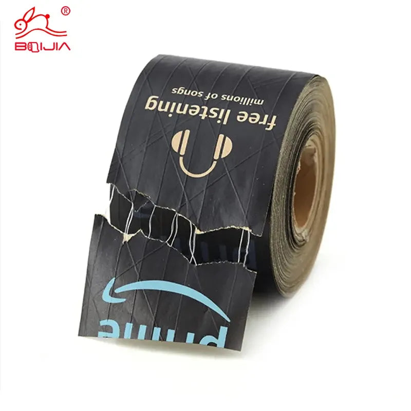 Custom Printed Brand LOGO Water Activated Kraft Paper Tape Suitable Shipping Self Adhesive Kraft Paper Tape