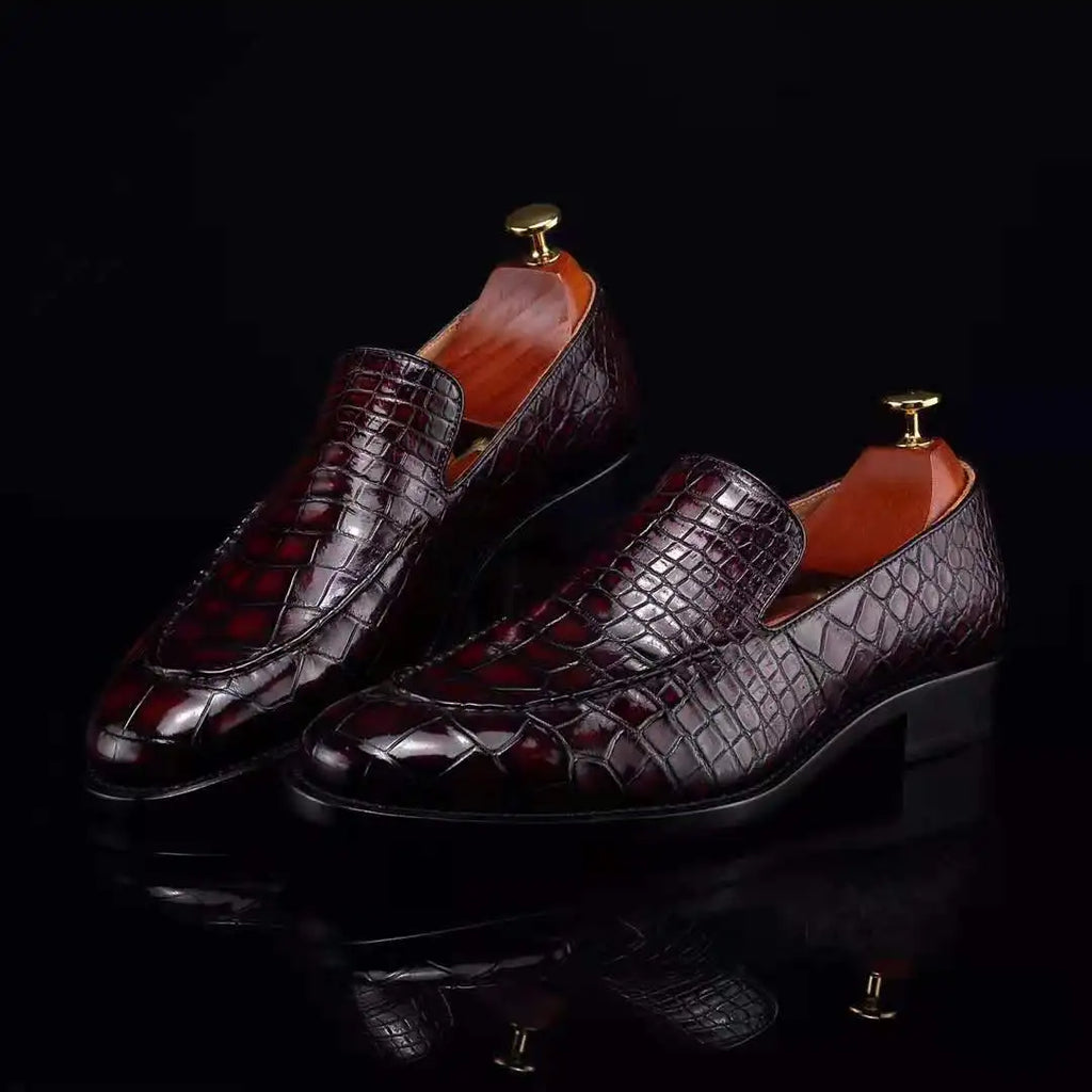 Goodyear Alligator Loafer Shoes New Fashion Party Casual Shoes for Men Top Quality Genuine Crocodile Leather Wedding Men's Shoes