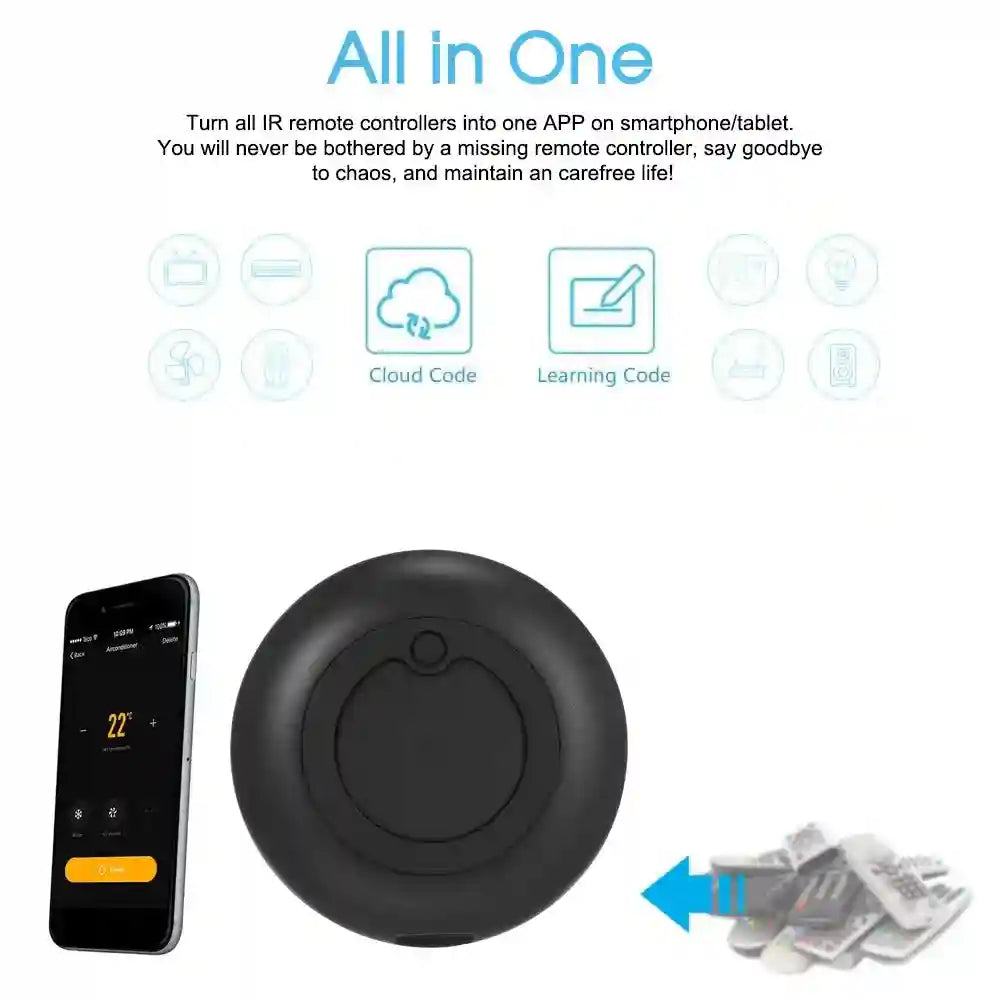 Smart WiFi IR Remote Control - Universal Home Hub Alexa Compatible Black Tidesmit