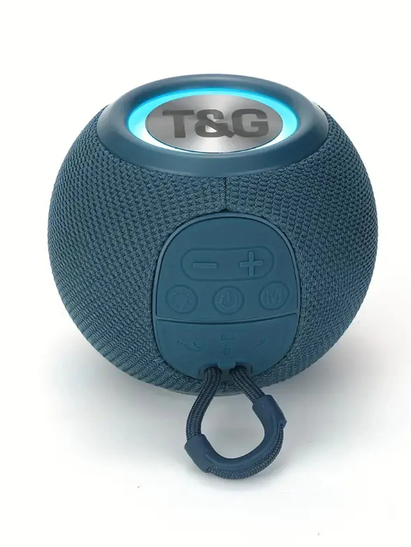 Portable Bluetooth Speaker with LED Lamp - Wireless Fabric Mini Audio Blue My Store