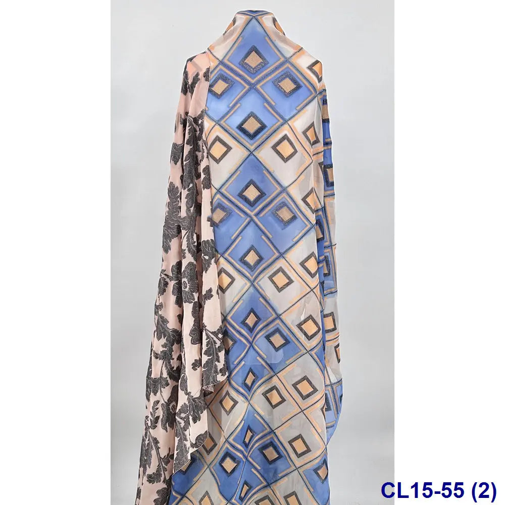 Lisami RTS Luxury Silk Fabric Elegant Multi-Color 3D Metallic Handcut for Dresses Weddings and Curtains