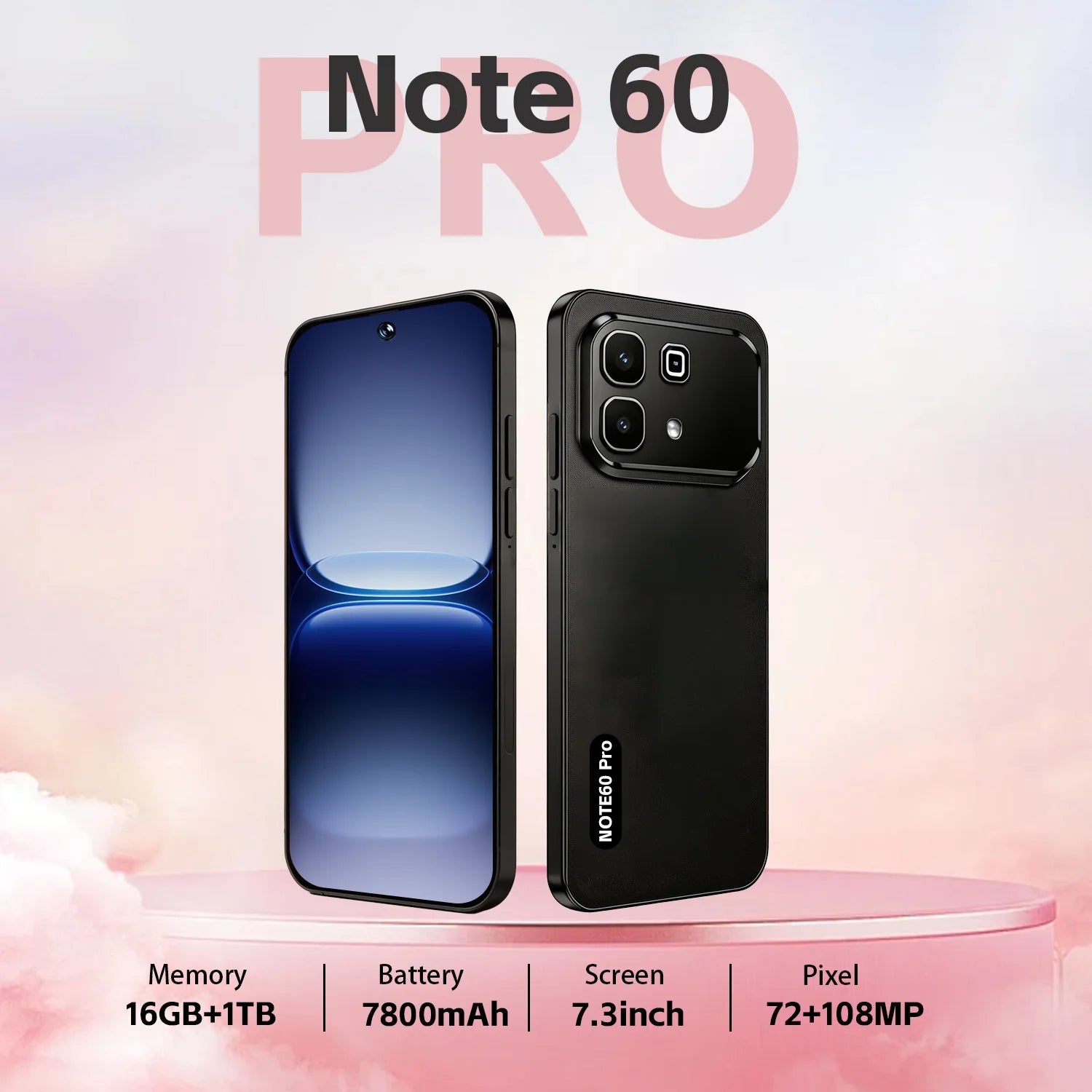 Note 60 Pro 5G smartphone with 16GB RAM and 1TB storage showing side profile and design features