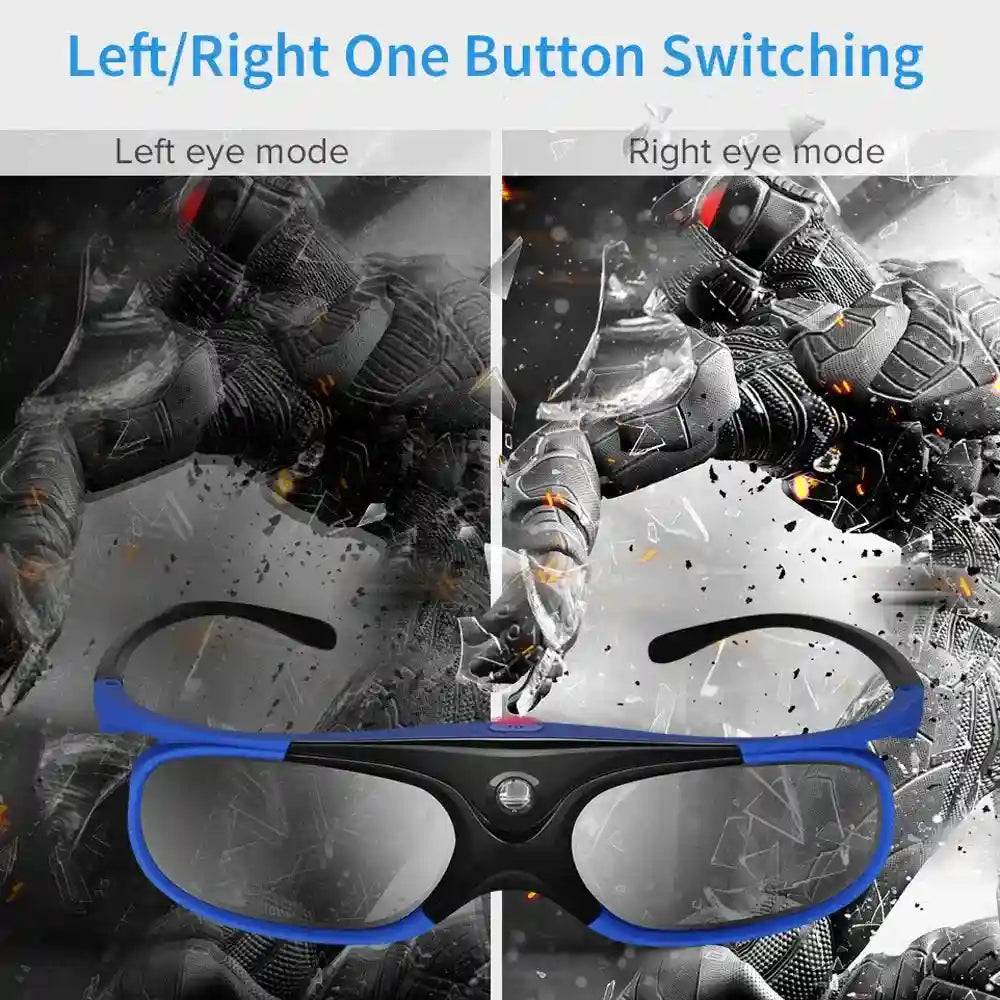 DLP 3D Glasses 144Hz Rechargeable Active Shutter For Projectors Tidesmit