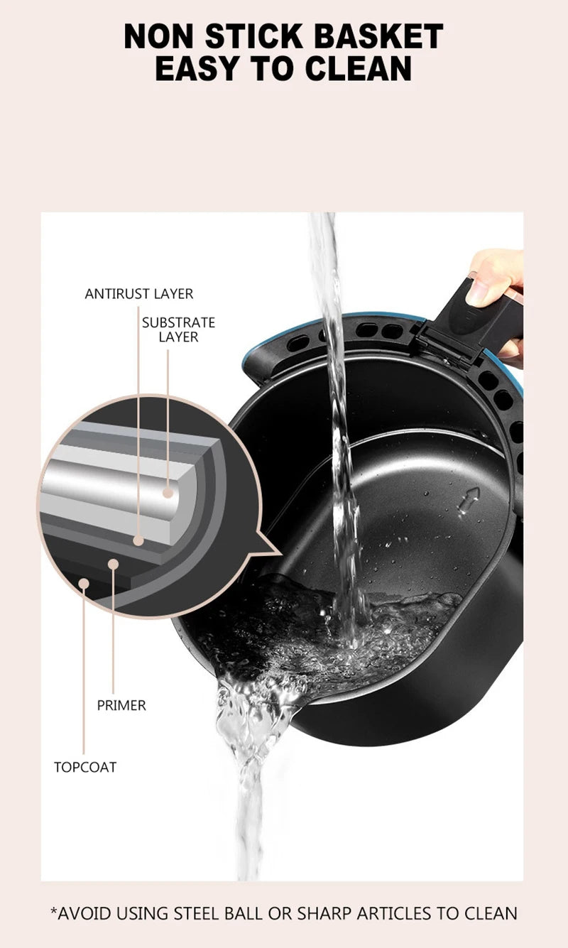 New Type Multi-Function 3.5L Air Fryer Household  Smoke-Free No-oil Electric Fryer Intelligent Set Timing Fryer