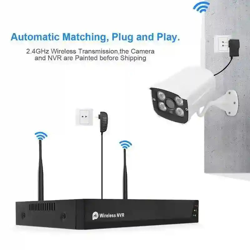 Wireless Security Camera System 1080P NVR - 4 Channel WiFi Smart Home Kit Tidesmit