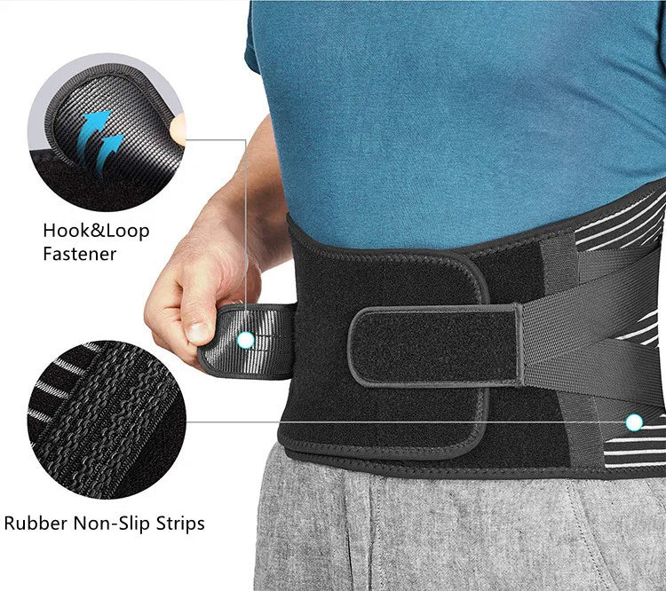 Double Pull Back Lumbar Support Belt Waist Orthopedic Corset Men Women Spine Decompression Waist Trainer Brace Back Pain Relief