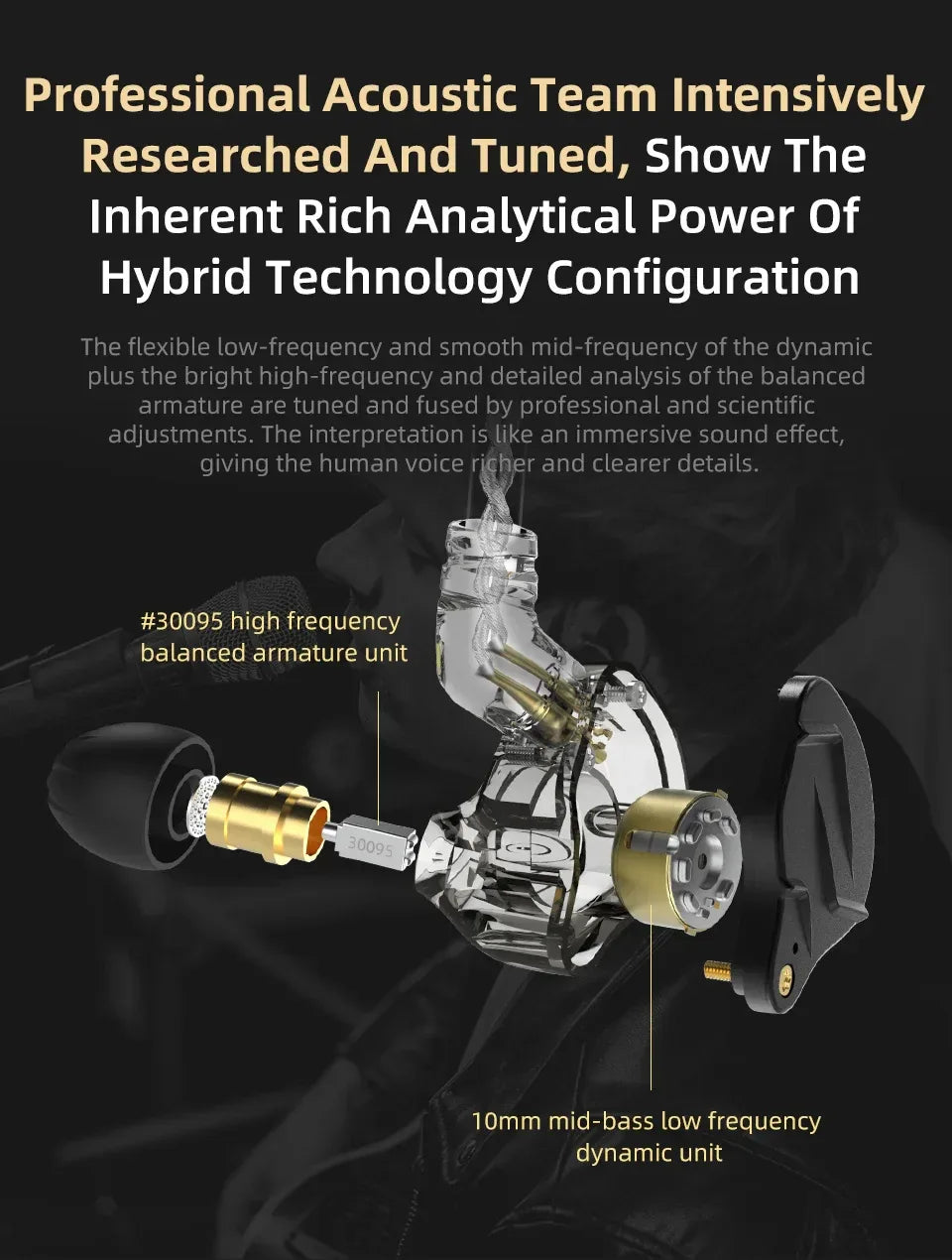 KZ ZSN Pro X Metal Earphones 1BA+1DD Hybrid Technology HIFI Bass Earbuds In Ear Monitor Headphone Sport Noise Cancelling Headset Tidesmit