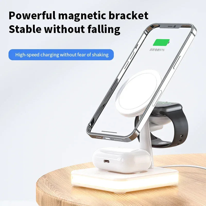 4-in-1 Wireless Charger Stand - 15W Fast Charging Station for Devices Tidesmit