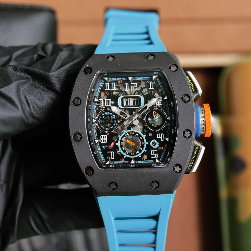 Watch Automatic Mechanical Men Wristwatch Luxury Chronograph GMT Skeleton Waterproof Fashion Sports High Watch