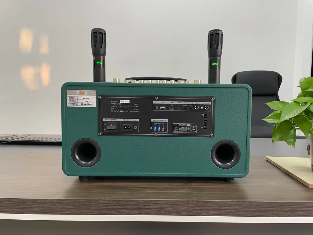 Wireless Wooden Karaoke Speaker with RGB Bass Woofer - Grass Green My Store