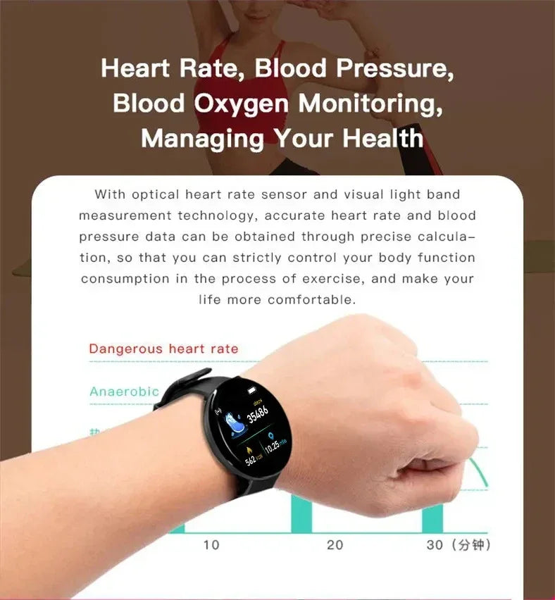 D18 Fitness Tracker Smartwatch - Waterproof Heart Rate & Sleep Monitor My Store