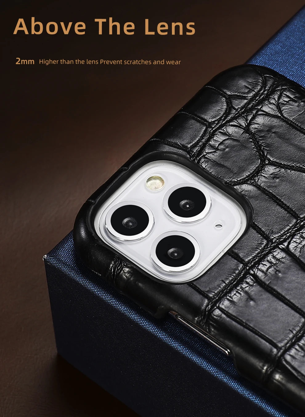 Crocodile Leather iPhone Case: Military-Grade Shock Protection Tidesmit