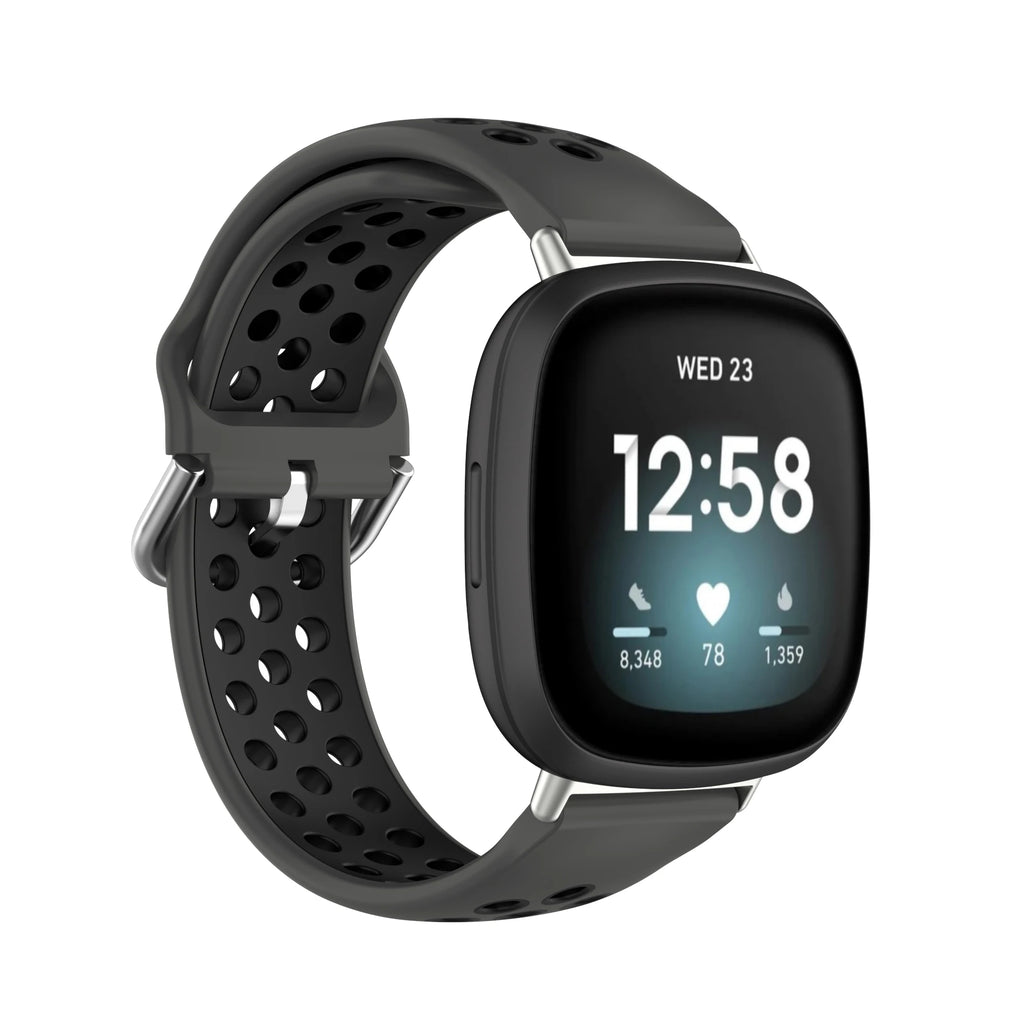 Colorful soft silicone sport wristband for Fitbit Versa 3, Versa 4, and Sense smartwatches by Tidesmit.