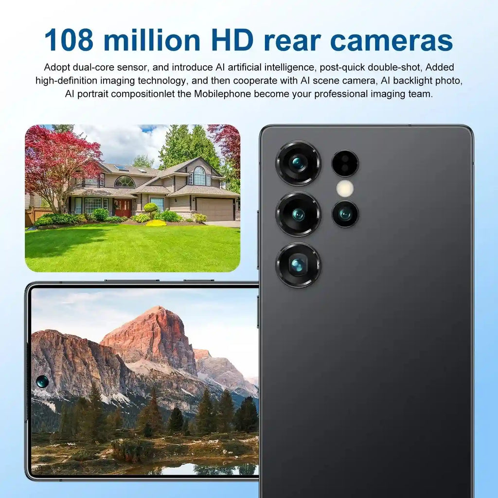 High Configuration S25 Ultra 2025 7.3Inch 22GB+1TB 5G Android 15 HD Screen 108MP Clear Camera Gaming Long Standby Smart Phone Tidesmit