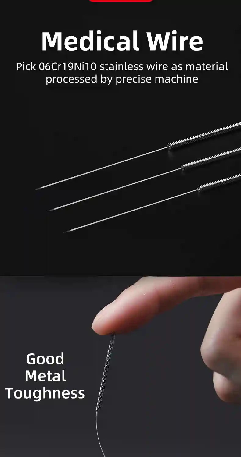 Acupuncture Needles with Guide Tubes 100 Pack - Sterile Professional Massage Roller Tidesmit