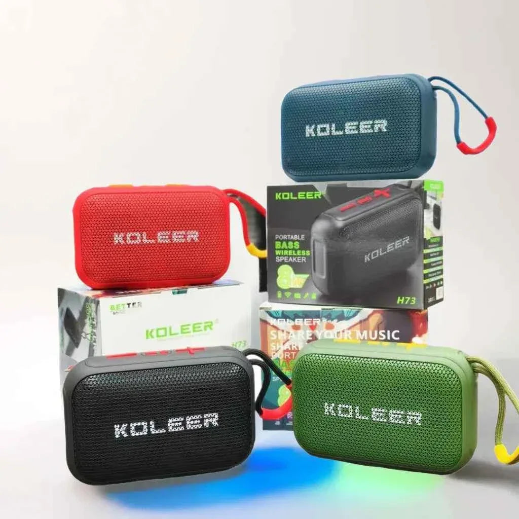 Portable Bluetooth Speaker with RGB Lights and Deep Bass - Black My Store