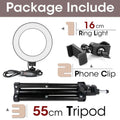 LED Ring Light with Tripod Stand for Live Streaming and Content Creation 16cm and 55cm Tripod Tidesmit
