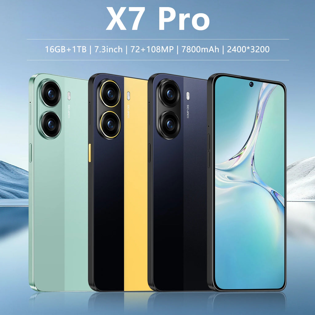 Original Global Version X7 Pro 5G SmartPhone 7.3 90Hz Display 7800mAh Dual SIM 16GB+1TB ROM LTE