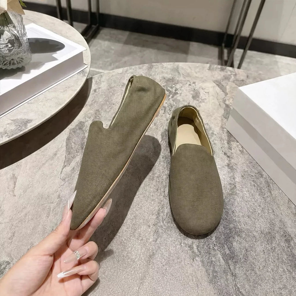 TOMONYE TY-L26 Minimalist Soft Leather Loafers, Comfortable Unstructured Flats for Women, Sexy Round Toe Glove Shoes
