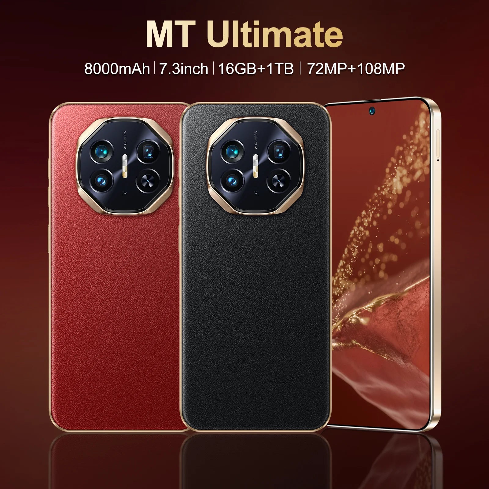 Factory 5G smartphone with 7.3 inch 2K screen, 16GB RAM, 1TB storage, and 8000mAh battery, Android 14, gallery view 6