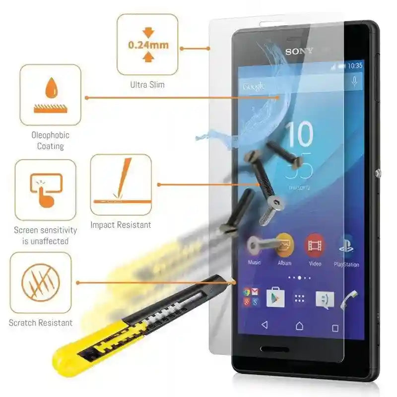 Sony Screen Protector Tempered Glass - Scratch Resistant HD Clear Film AE Tidesmit