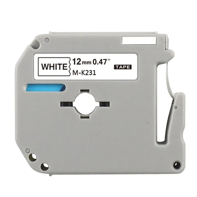 White thermal label tape cartridge, 12mm wide, MK-K231 printer tape