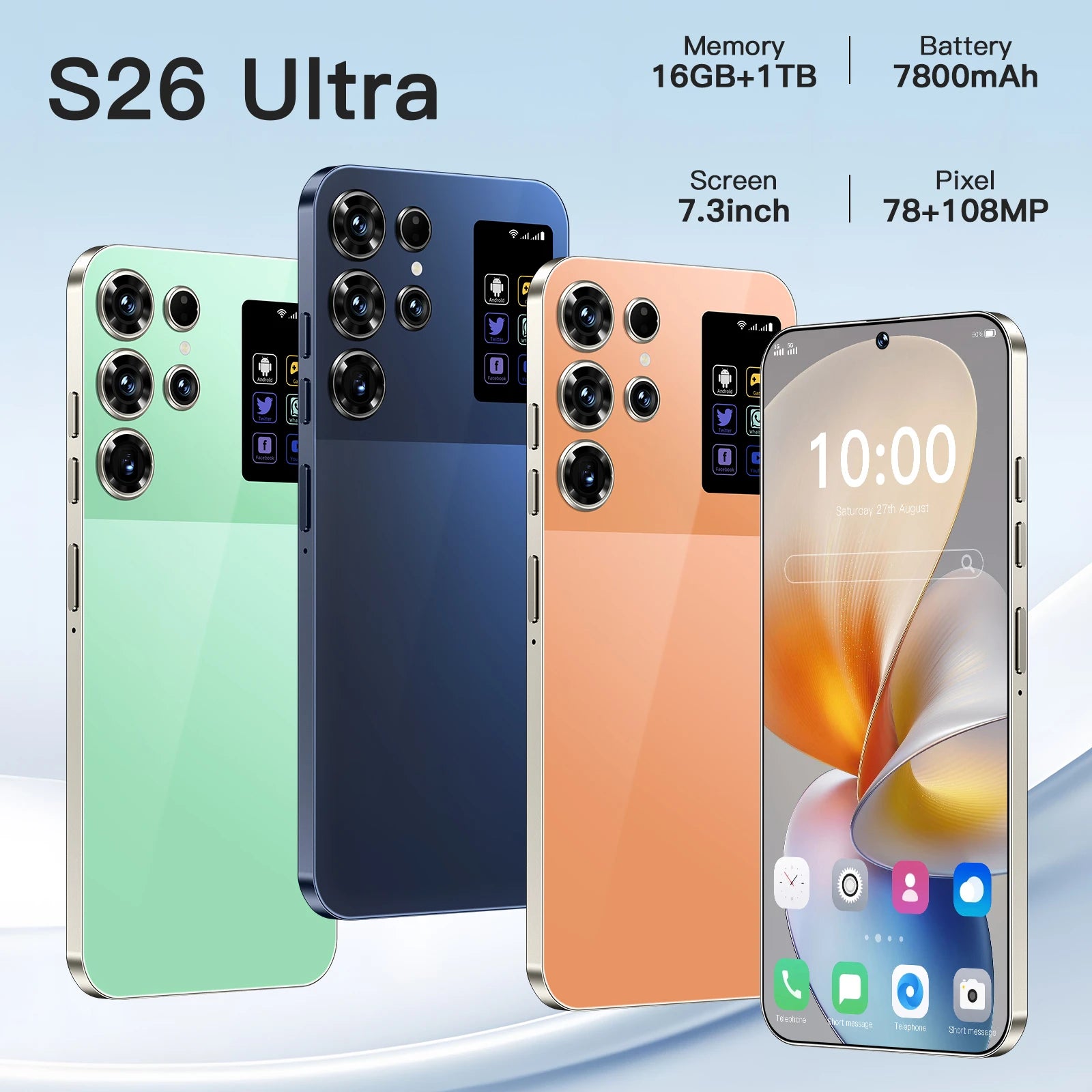 Unlocked 5G Smartphone: 1TB Storage, 16GB RAM, 7.3-Inch Display Tidesmit