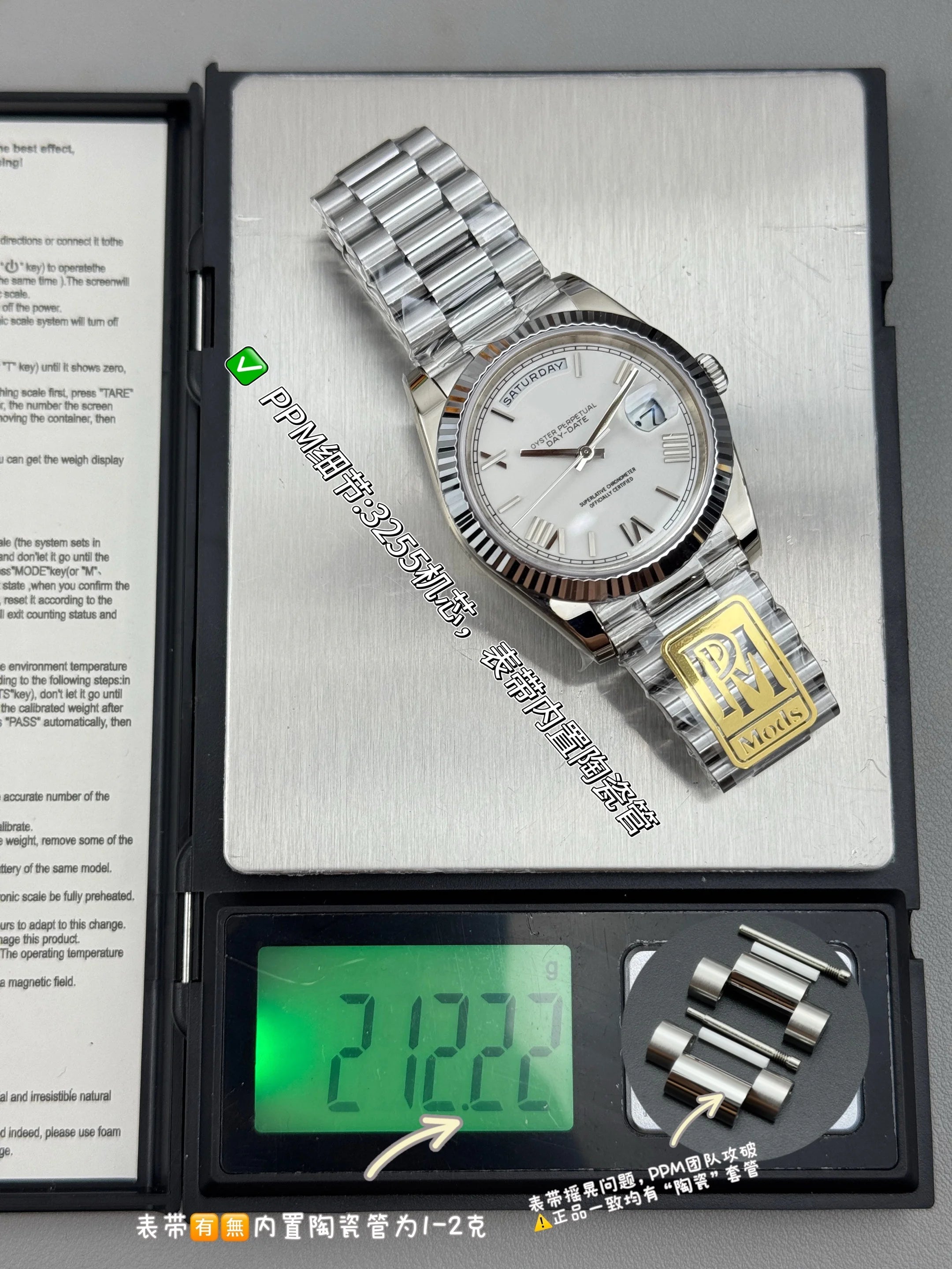 Super Quality Waterproof Mechanical Watch 41mm PPM Factory 904L Steel 3255 Movement 228238 Weighted 208g Green Watch President