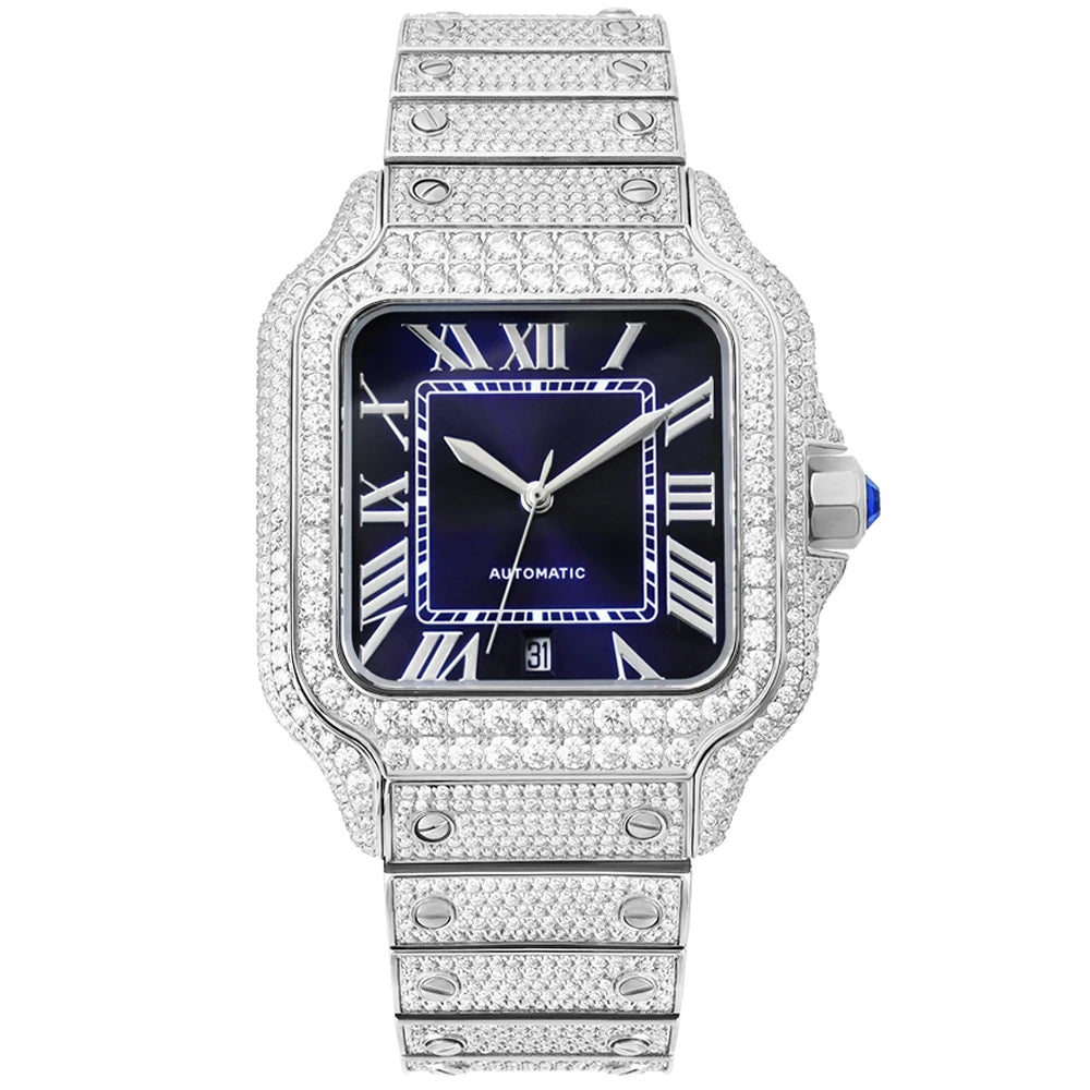 Reloj Full Diamond Jewelry Hip Hop Iced Out Automatic Watches Gold Luxury Men Mechanical VVS Moissanite Watch