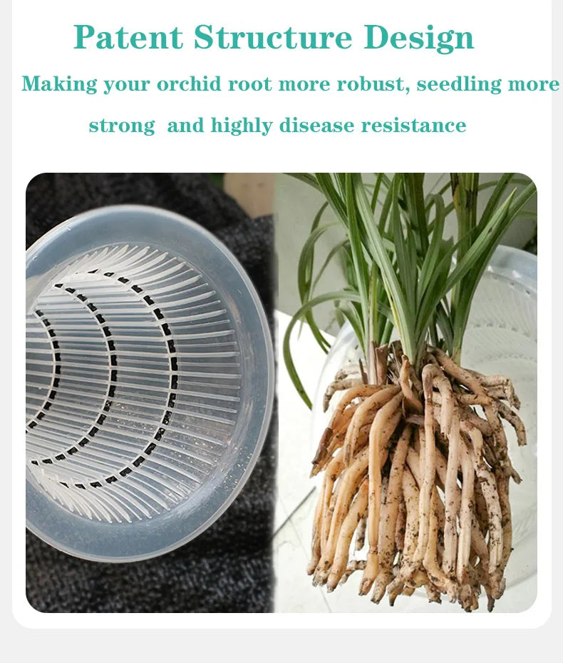Orchid Pots with Air Holes Cymbidium Planter High Waist Plastic Flower Pot Excellent Drainage Garden Kits Double Layer Durable