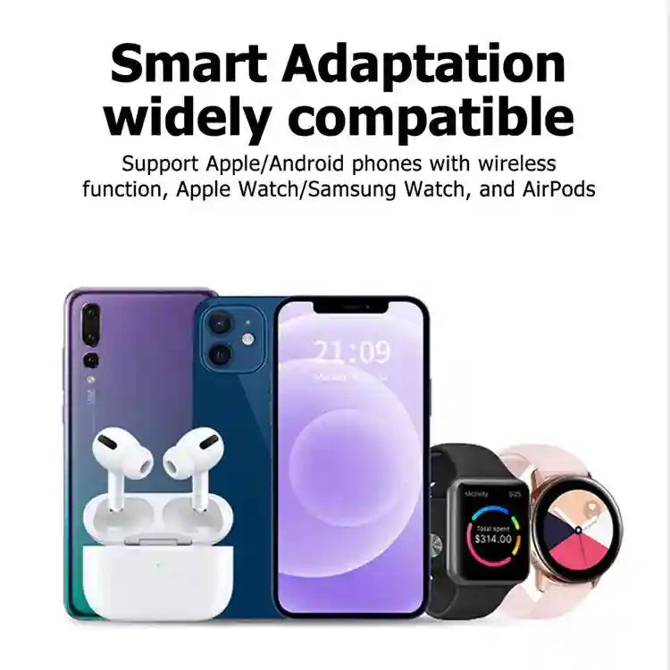 3-in-1 Fast Wireless Charging Station for Apple and Samsung Devices Tidesmit
