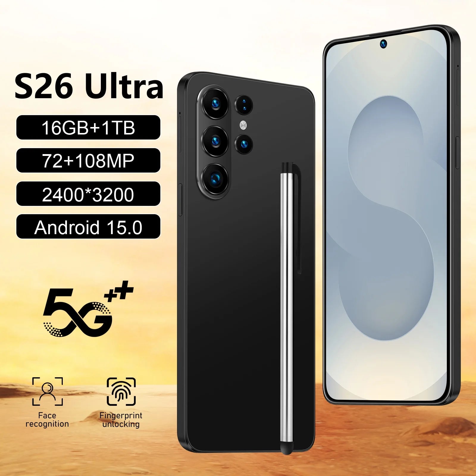 Unlocked 5G Smartphone: 7.3-inch OLED, 16GB RAM, 1TB Storage Tidesmit
