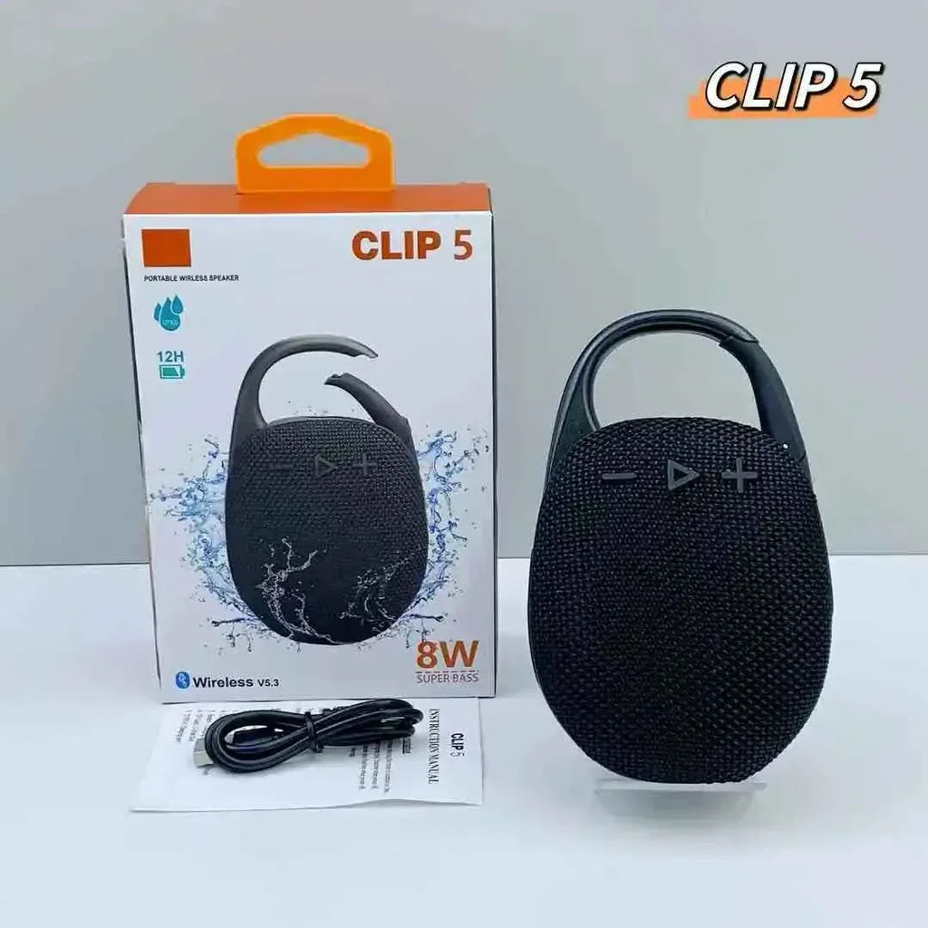 Portable Bluetooth Speaker with Carabiner, Waterproof 5W Audio Black My Store