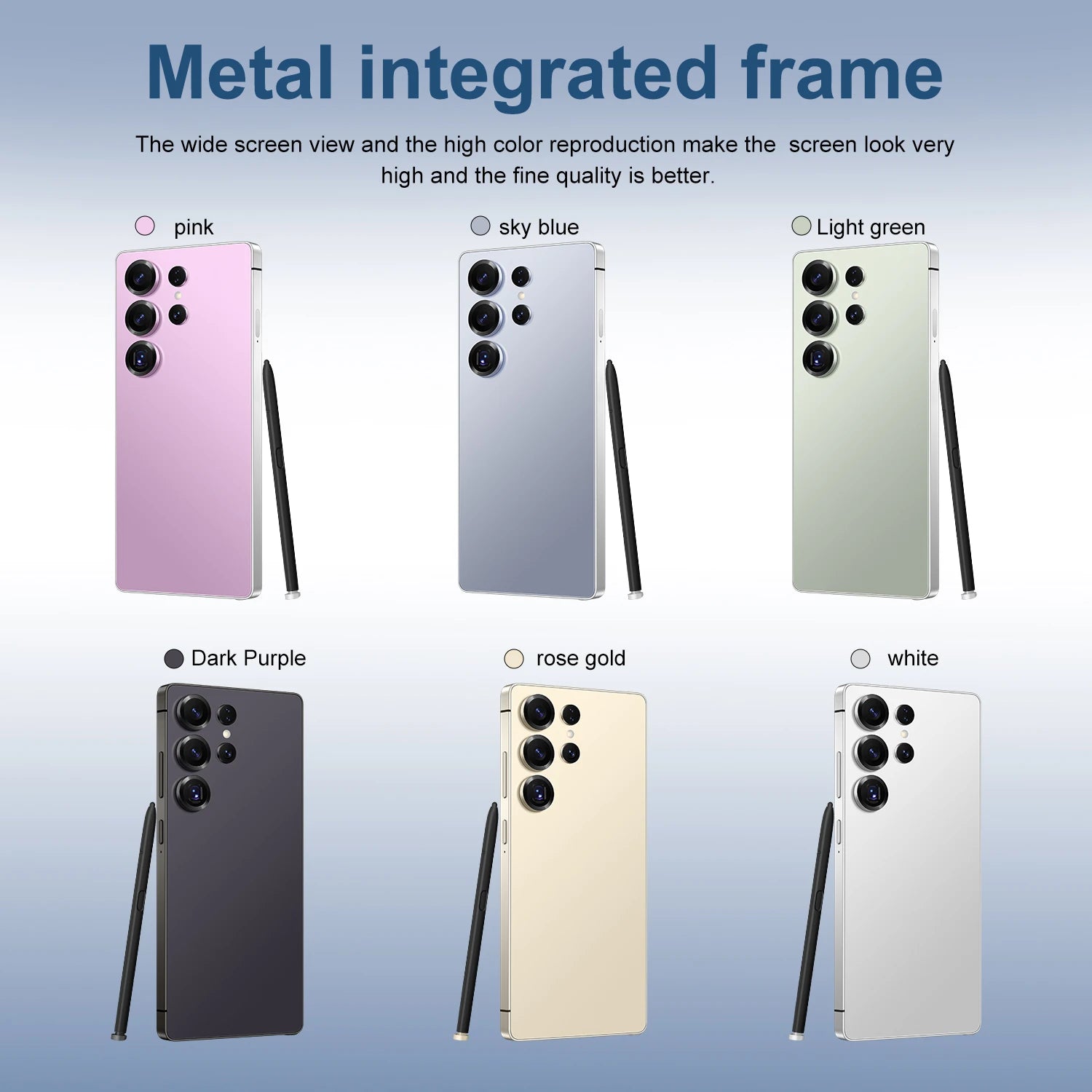 Latest Ultra 5G S25 smartphone with 7.3 inch HD display 108MP camera and 8800mAh battery shown in gallery view
