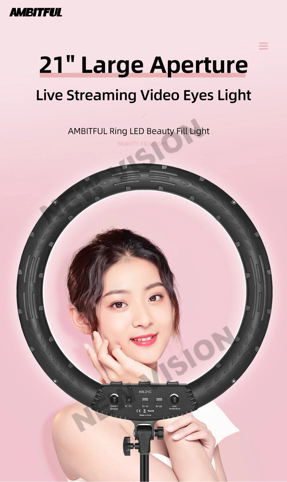 18 Inch LED Ring Light with Remote - Bi-Color Content Creation Kit Tidesmit
