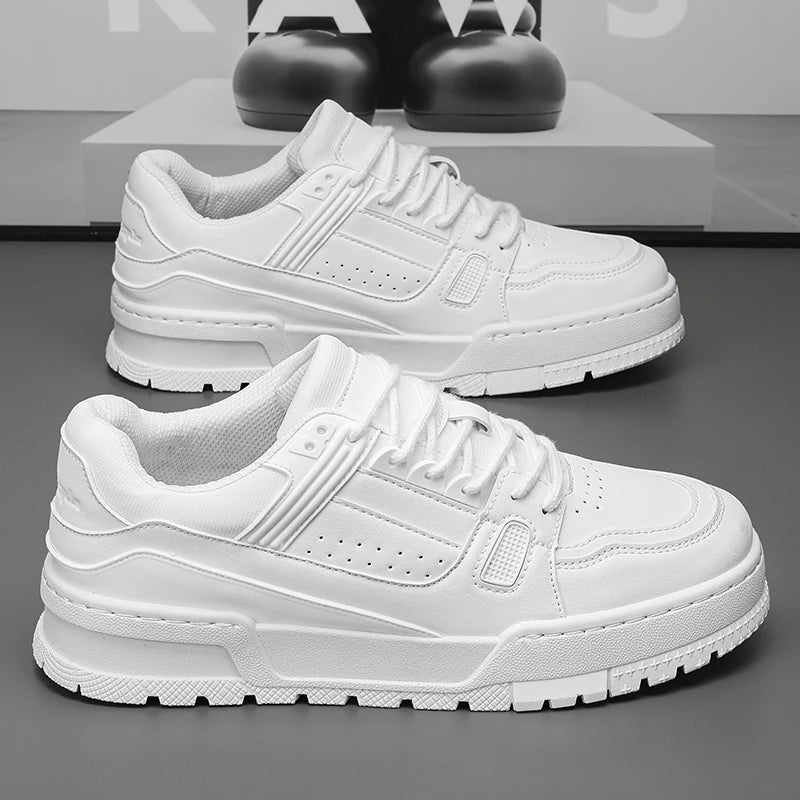 Manufacturer Custom LOGO Lace-up Luxury Sneakers White Black Blank Fashion for Men Cow Leather Upper PHYLON Midsole Toe PVC