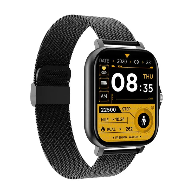 Smartwatch with Bluetooth Calling and Fitness Tracker - Silicone/Metal Black+Metal watch band My Store