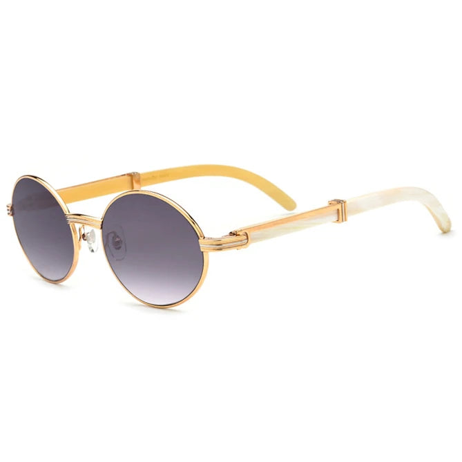 China Fashion Designer Buffalo Horn Glasses Trendy High Quality  Luxury Private Label Sunglasses for Men Sun Glasses