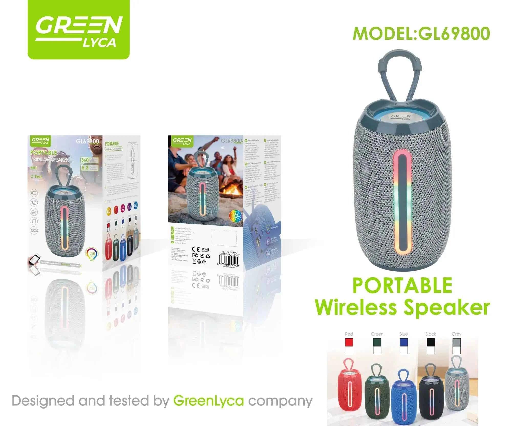 Portable Bluetooth Speaker with RGB LED and Deep Bass Subwoofer My Store
