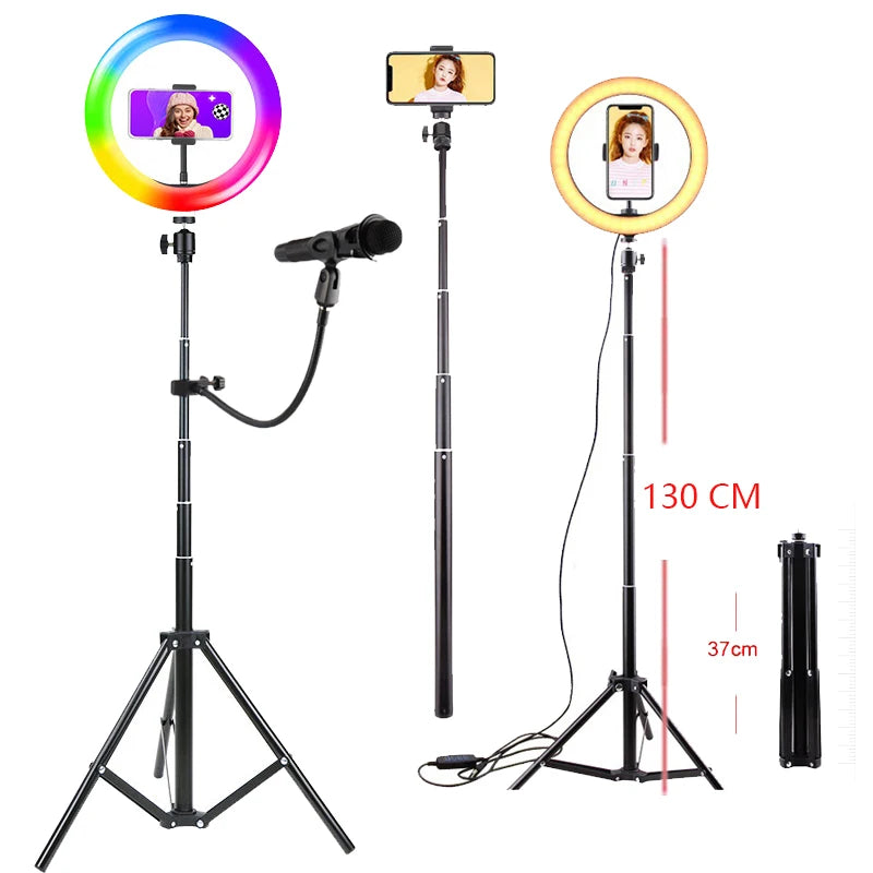 10 Inch LED Ring Light with Phone Holder | Adjustable Studio Lighting Tidesmit