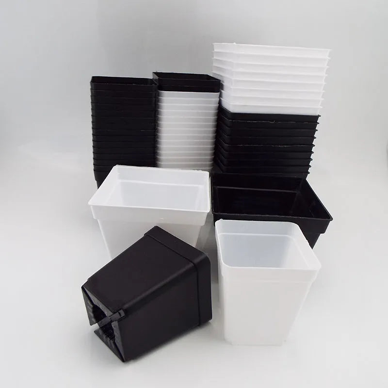 Avilable Thicken Mini Flower Pots Planters Plastic Creative Small Square Nursery Pot Garden Desk Home Office Decoration B2