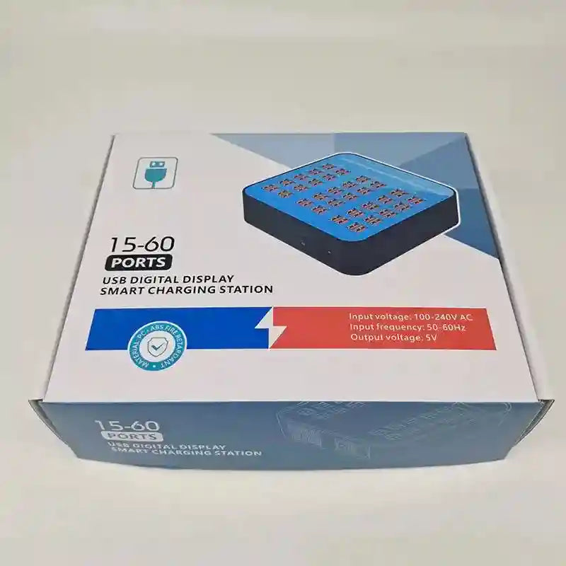 60-Port 300W USB Charging Station - Multi-Device Hub for EU/UK/US/AU Tidesmit