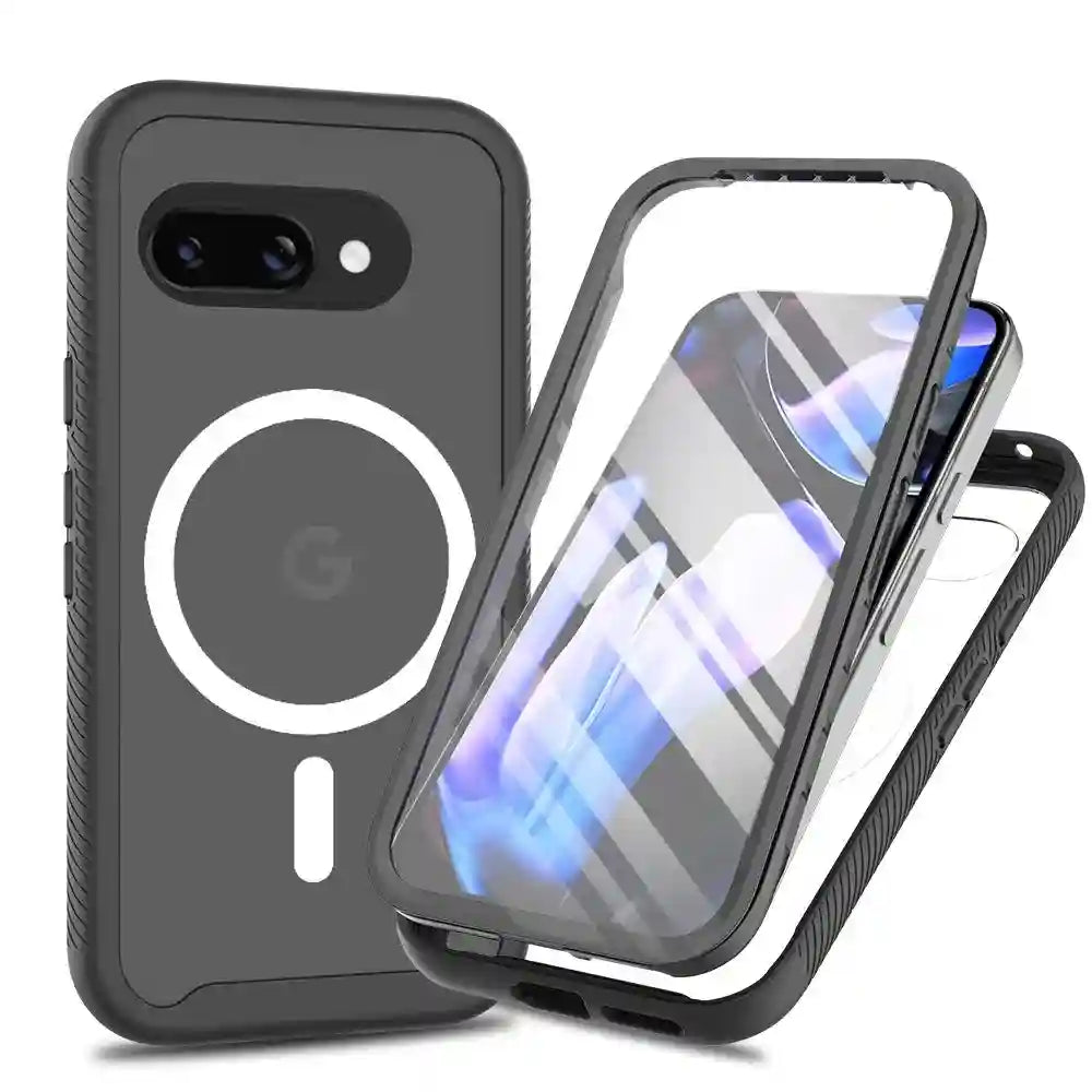 Google Pixel 8A Full Body 360 Leather Case - Durable Anti-Scratch Protection Black OPP Bag Tidesmit