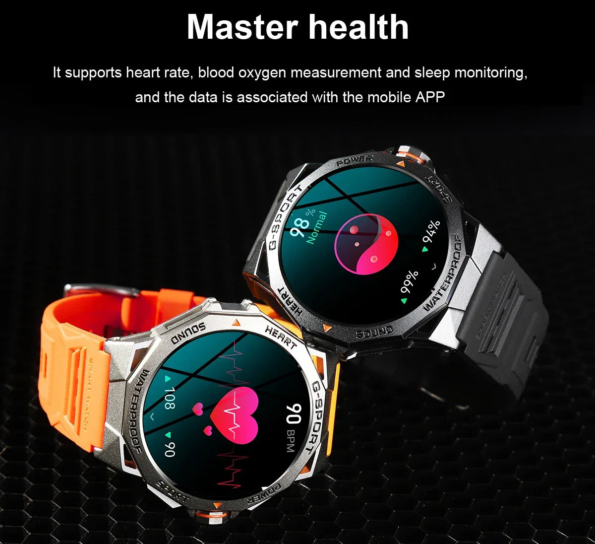 Smartwatch 1.43-Inch AMOLED Fitness Tracker - Black/Orange My Store