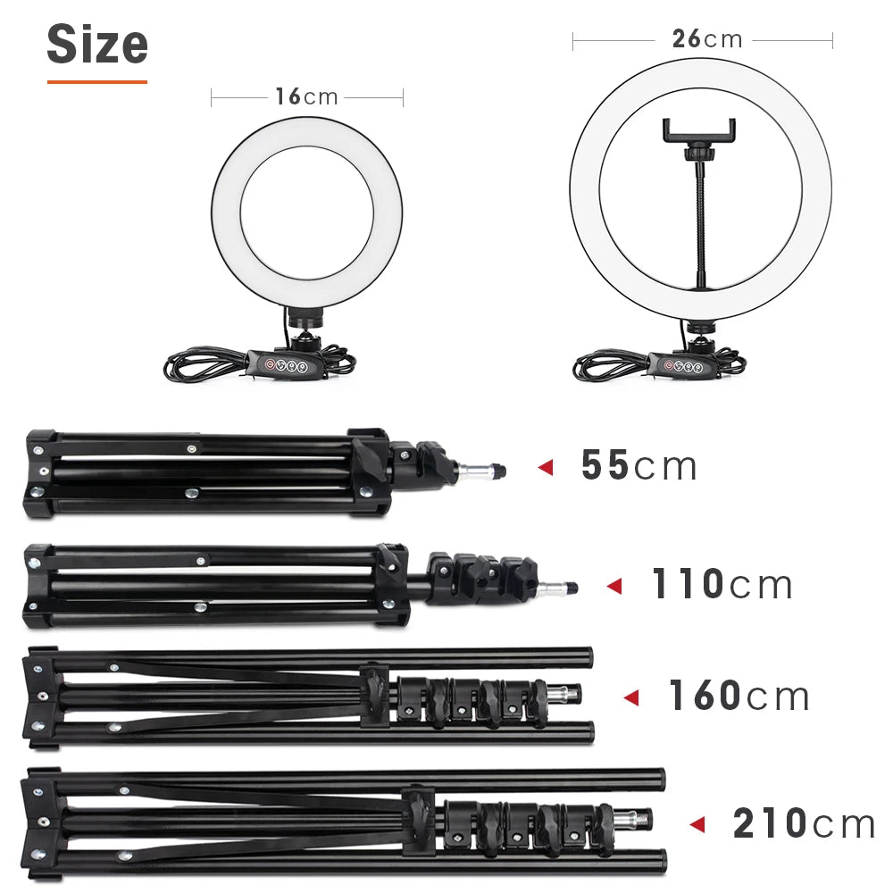 LED Ring Light with Tripod Stand for Live Streaming and Content Creation Tidesmit